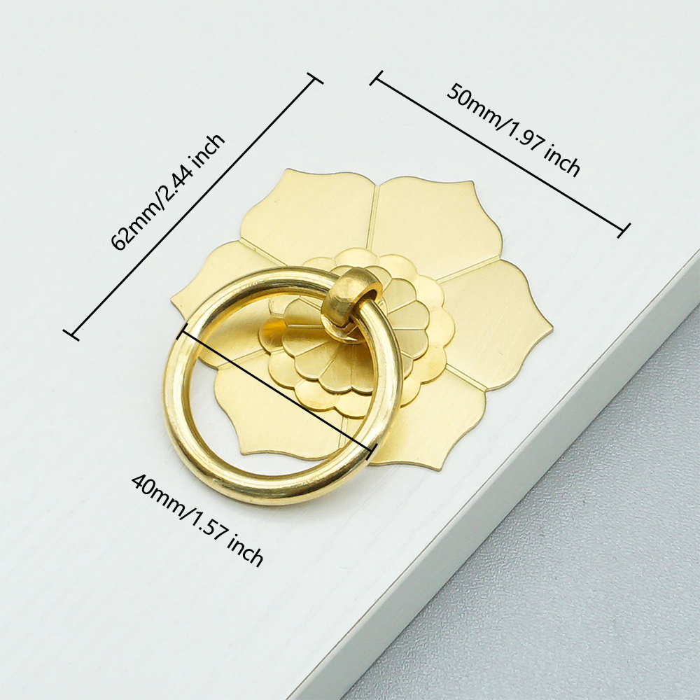 Hanger Ring Floral Brass Cabin - Furniture Hardware Drop Pulls 评论和价格