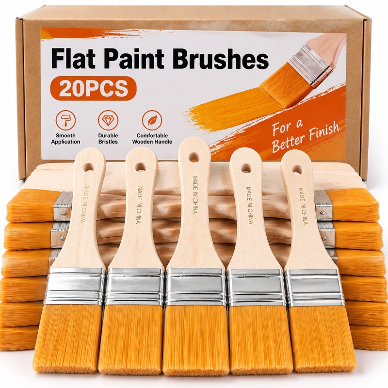 Wooden Handle Flat Paint Brush - Furniture Hardware Manufacturer 评论和价格
