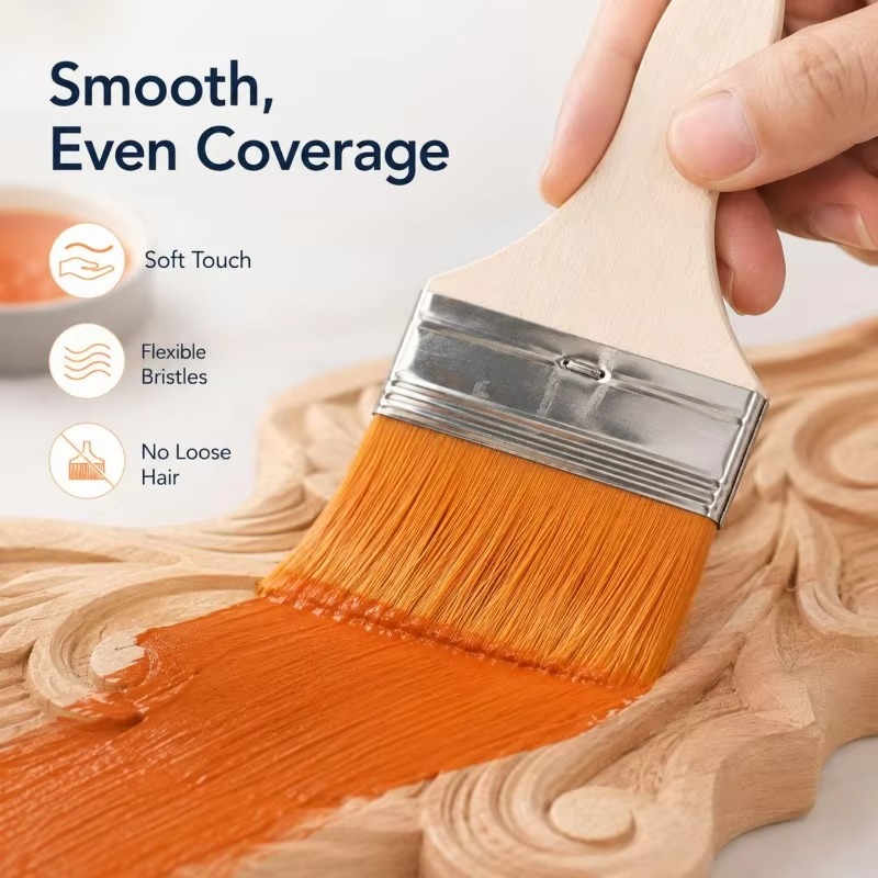 Wooden Handle Flat Paint Brush - Furniture Hardware Manufacturer 评论和价格