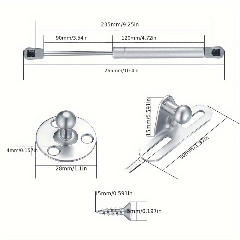 2pcs Gas Spring Shocks Struts  - Cabinet Hinge Overlay 评论和价格